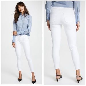 J. Brand Jeans Womens Size 29 White Mid Rise Cropped Stretch Skinny Denim